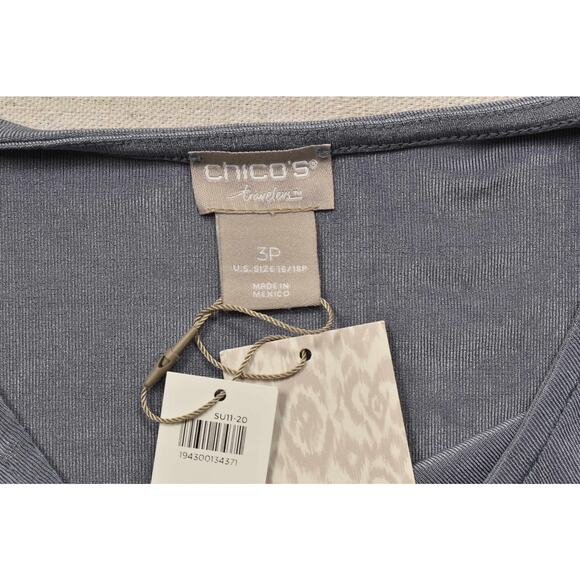 NEW Chico's Travelers Gray Tank Top Petite Size 3P Sleeveless Revirsible - Picture 7 of 8